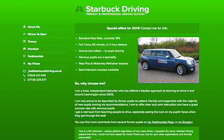 Starbuck Driving home page design